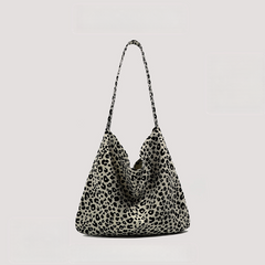 Leopard Print Lazy Style Leopard Print Canvas Bag