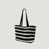 Large Capacity Striped Hollow Versatile Tote Bag