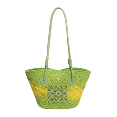 Luo jia straw woven bag, handmade woven bag, vintage