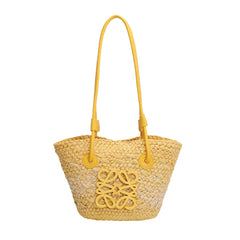 Luo jia straw woven bag, handmade woven bag, vintage