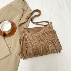 Brown frosted design bag 2024 autumn new women's bag bohemia