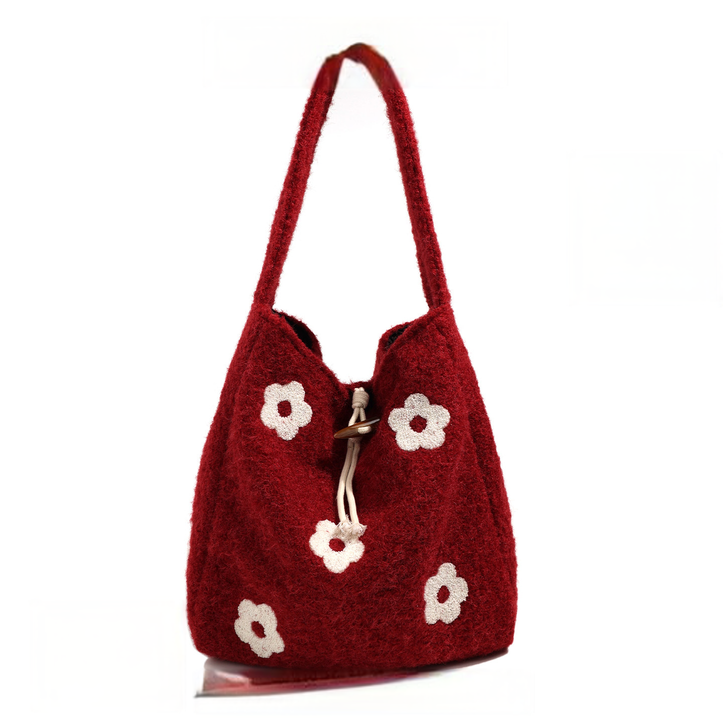 Retro Flower Plush Tote Bag