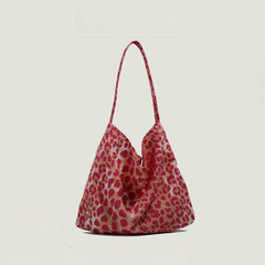 Raspberry Pink Leopard Print Canvas Bag