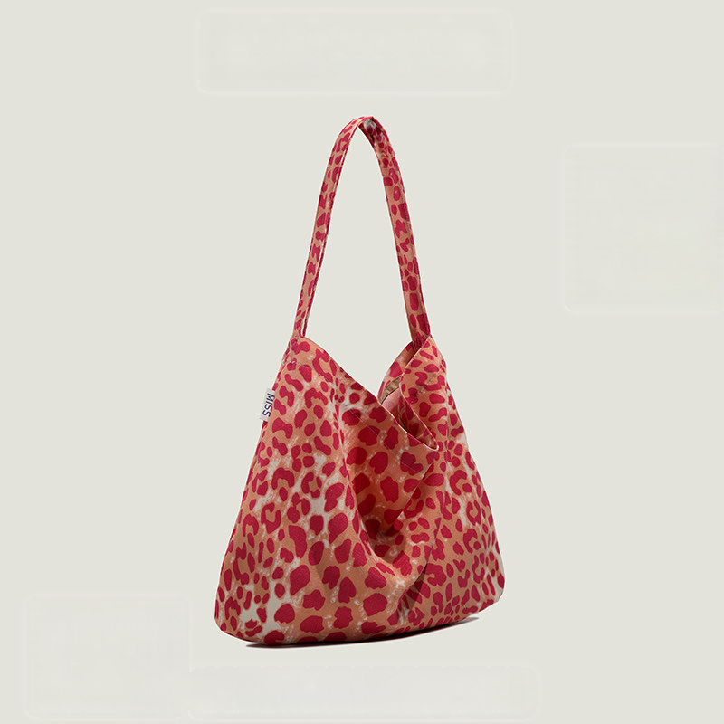 Raspberry Pink Leopard Print Canvas Bag