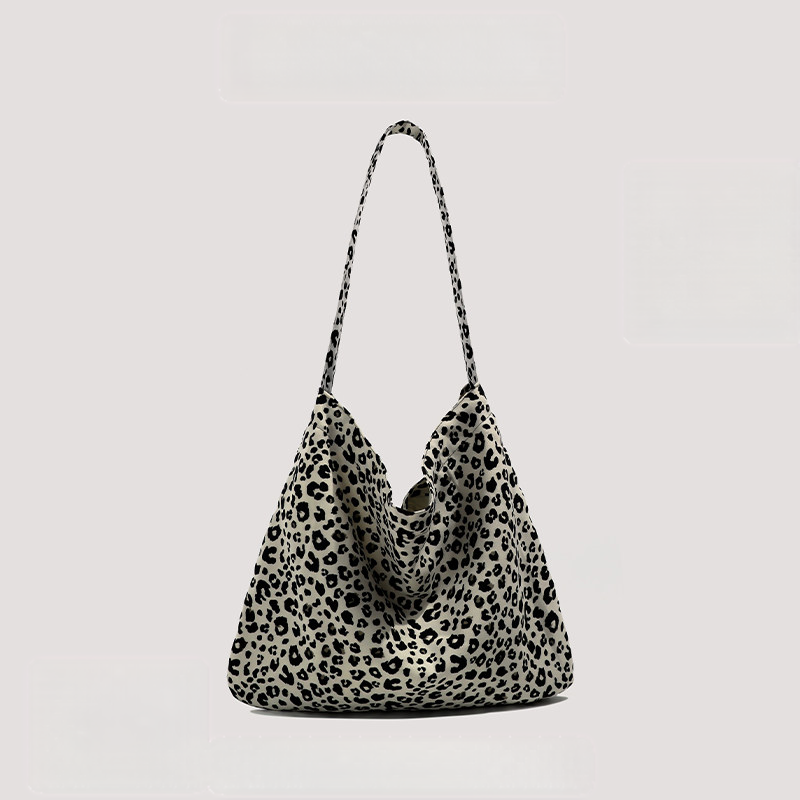 Leopard Print Lazy Style Leopard Print Canvas Bag