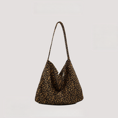 Leopard Print Lazy Style Leopard Print Canvas Bag