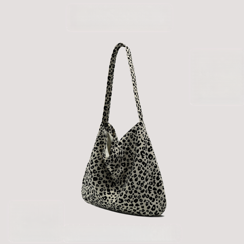 Leopard Print Lazy Style Leopard Print Canvas Bag