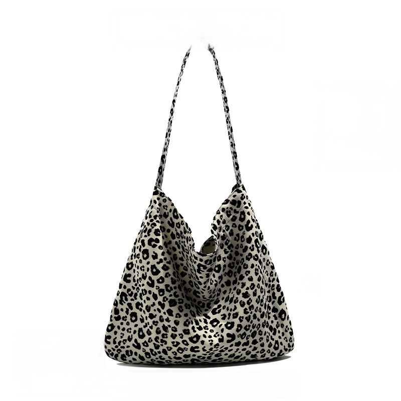 Leopard Print Lazy Style Leopard Print Canvas Bag