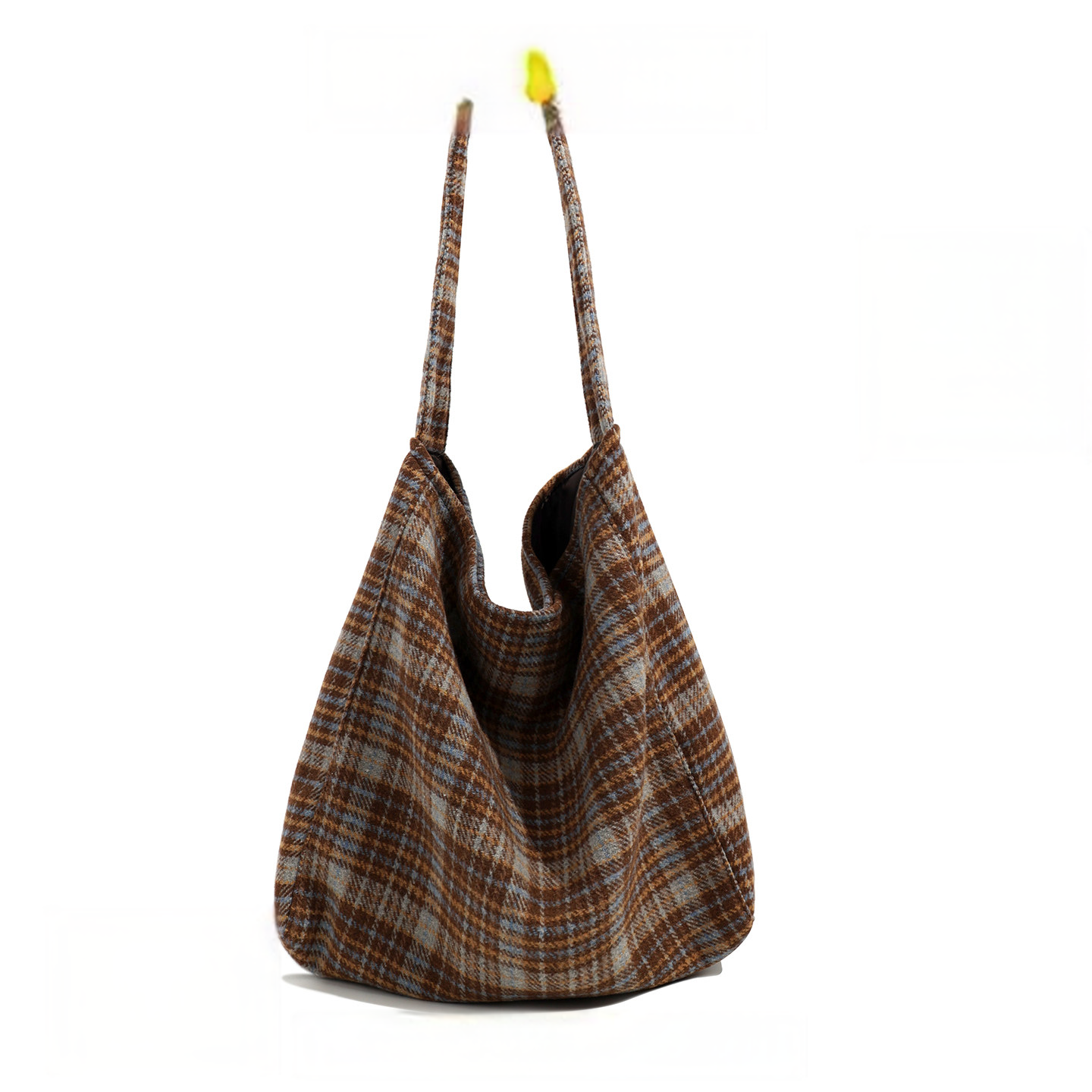 Plaid Woolen Tote Bag