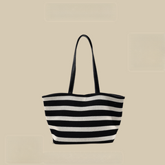 Large Capacity Striped Hollow Versatile Tote Bag