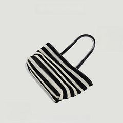 Large Capacity Striped Hollow Versatile Tote Bag