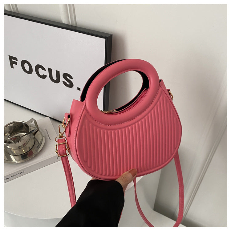 Solid color handbag for women, 2024 early spring new trendy