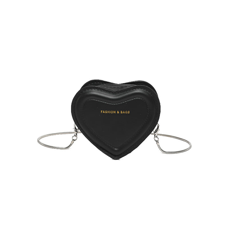 Personalized mini heart metal chain bag - european & america