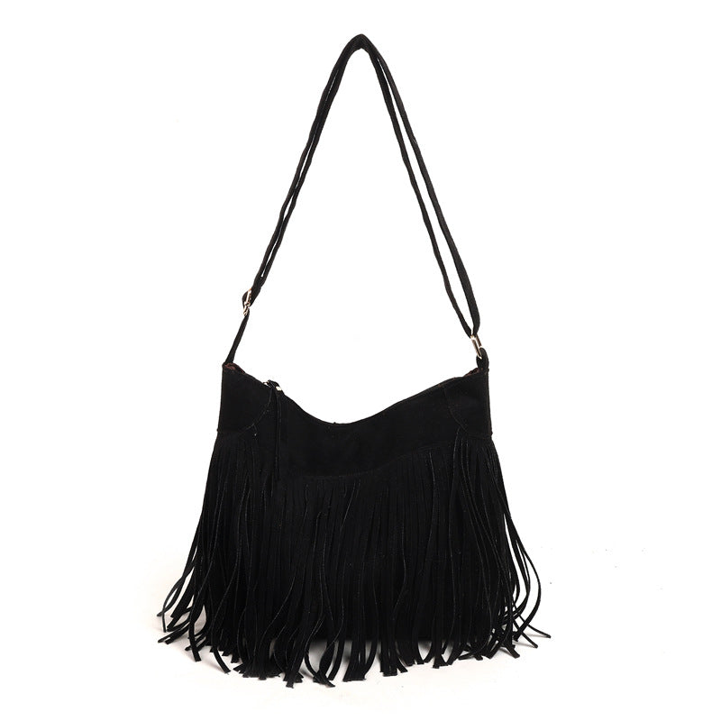 Brown frosted design bag 2024 autumn new women's bag bohemia