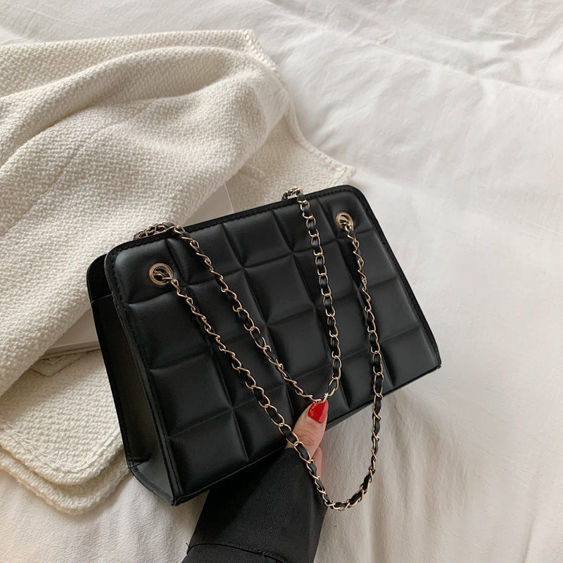 Checkered embossed chain bag - 2023 new trendy fashion casua