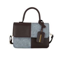 Niche style design patchworkcontrast color small square bag