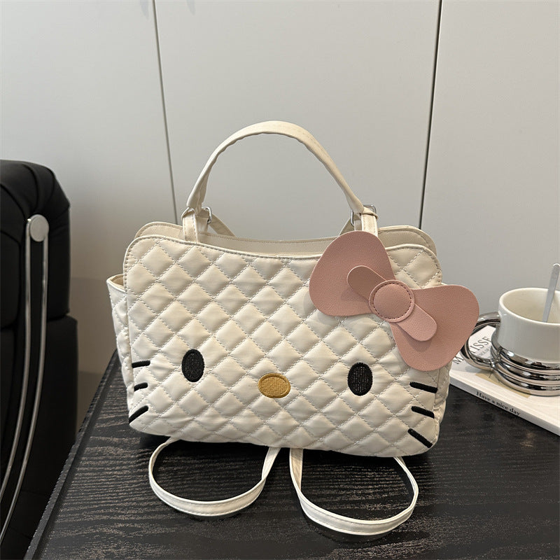Cartoon cat backpack for women, 2025 new trendy fashion diam