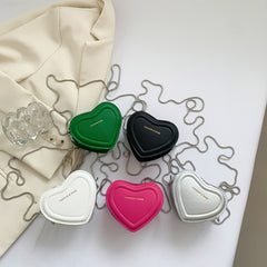 Personalized mini heart metal chain bag - european & america