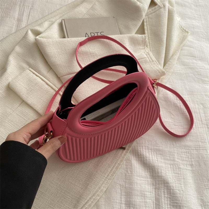 Solid color handbag for women, 2024 early spring new trendy