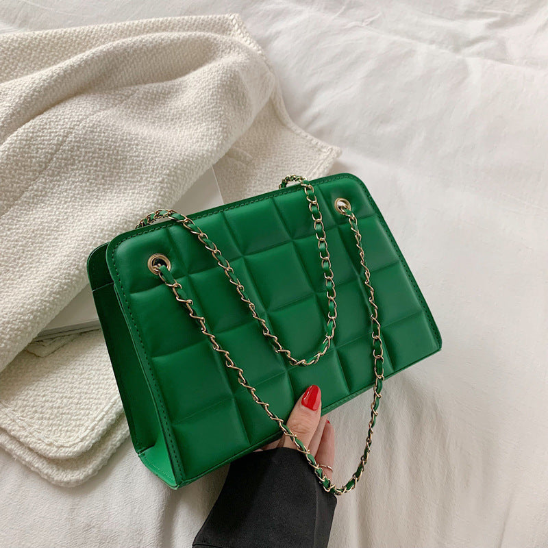 Checkered embossed chain bag - 2023 new trendy fashion casua