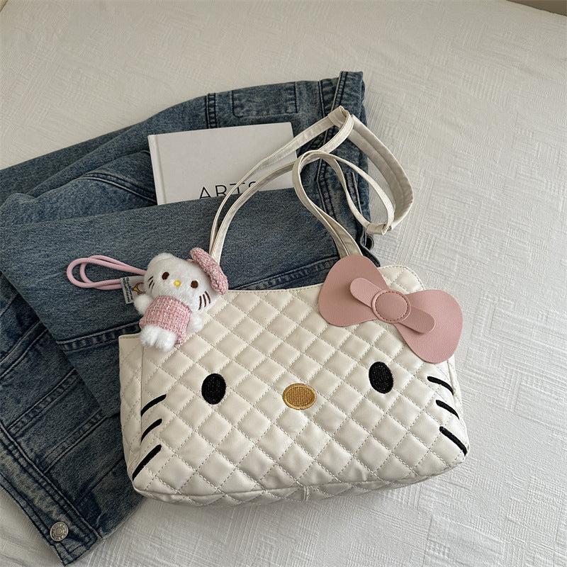 Cartoon cat backpack for women, 2025 new trendy fashion diam