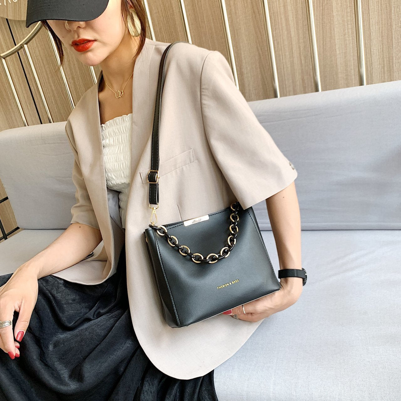 Korean style women's bucket bag 2023 new trendy spring/summe